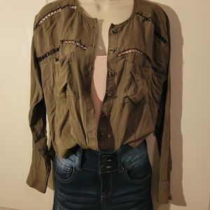 Free People metal link cutout top